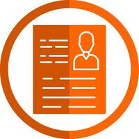 Resume Glyph Orange Circle Icon vector