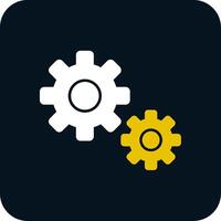 Gear Glyph Two Color Icon vector