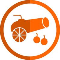 Cannon Glyph Orange Circle Icon vector