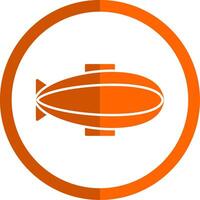 Zeppelin Glyph Orange Circle Icon vector