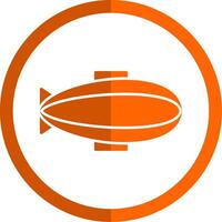 Zeppelin Glyph Orange Circle Icon vector