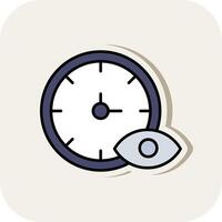 Time Tracking Line Filled White Shadow Icon vector