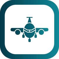 Airplane Glyph Gradient Round Corner Icon vector