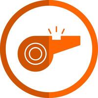 Whistle Glyph Orange Circle Icon vector