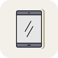 Mobile Line Filled White Shadow Icon vector