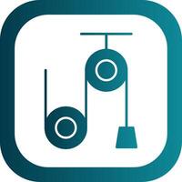 Pulley Machine Glyph Gradient Round Corner Icon vector