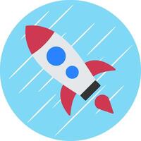 Rocket Flat Blue Circle Icon vector