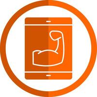 Fitness App Glyph Orange Circle Icon vector