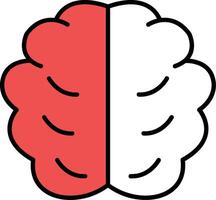 Brain Filled Half Cut Icon vector