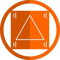 Triangle Glyph Orange Circle Icon vector