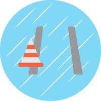 Cone Flat Blue Circle Icon vector