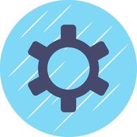 Gear Flat Blue Circle Icon vector