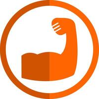 Brawn Glyph Orange Circle Icon vector