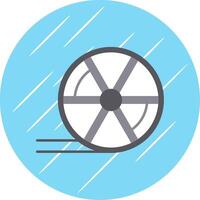 Wheel Flat Blue Circle Icon vector