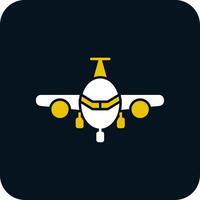 Airplane Glyph Two Color Icon vector