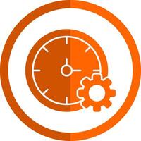 hora administración glifo naranja circulo icono vector