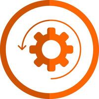 Automate Glyph Orange Circle Icon vector