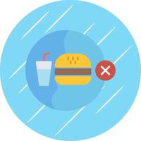 No basura comida plano azul circulo icono vector