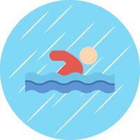 Swimming Flat Blue Circle Icon vector