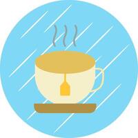 té plano azul circulo icono vector