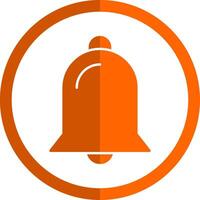 campana glifo naranja circulo icono vector