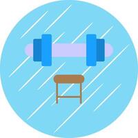 Dumbbell Flat Blue Circle Icon vector