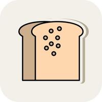 Toast Line Filled White Shadow Icon vector