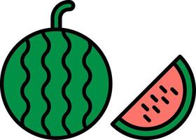 Watermelon Filled Half Cut Icon vector