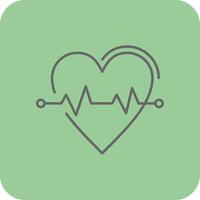 Heart Rate Filled Yellow Icon vector