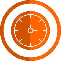 Clock Glyph Orange Circle Icon vector