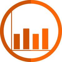 diagrama glifo naranja circulo icono vector