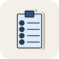 To Do List Line Filled White Shadow Icon vector