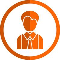 Person Glyph Orange Circle Icon vector