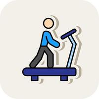 Treadmill Line Filled White Shadow Icon vector