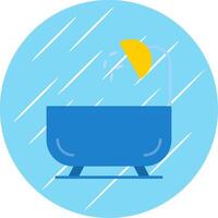 Shower Flat Blue Circle Icon vector