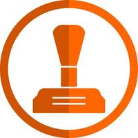 Gear Stick Glyph Orange Circle Icon vector