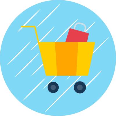 Cart Flat Blue Circle Icon