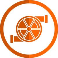 Turbo Glyph Orange Circle Icon vector