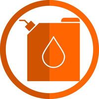 combustible glifo naranja circulo icono vector