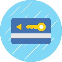 Key Card Flat Blue Circle Icon vector