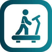 Treadmill Glyph Gradient Round Corner Icon vector