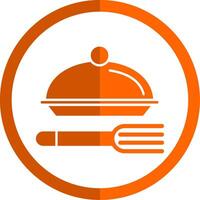 Meal Glyph Orange Circle Icon vector