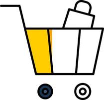 Cart Filled Half Cut Icon vector