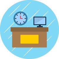 Workplace Flat Blue Circle Icon vector