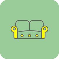 Sofa Filled Yellow Icon vector