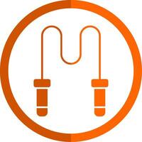 Skipping Rope Glyph Orange Circle Icon vector