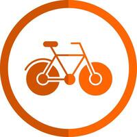 Bicycle Glyph Orange Circle Icon vector