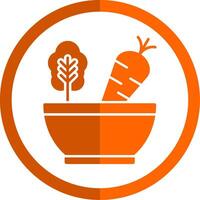 Salad Glyph Orange Circle Icon vector