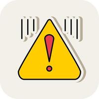 Warning Line Filled White Shadow Icon vector
