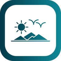 Mountain View Glyph Gradient Round Corner Icon vector